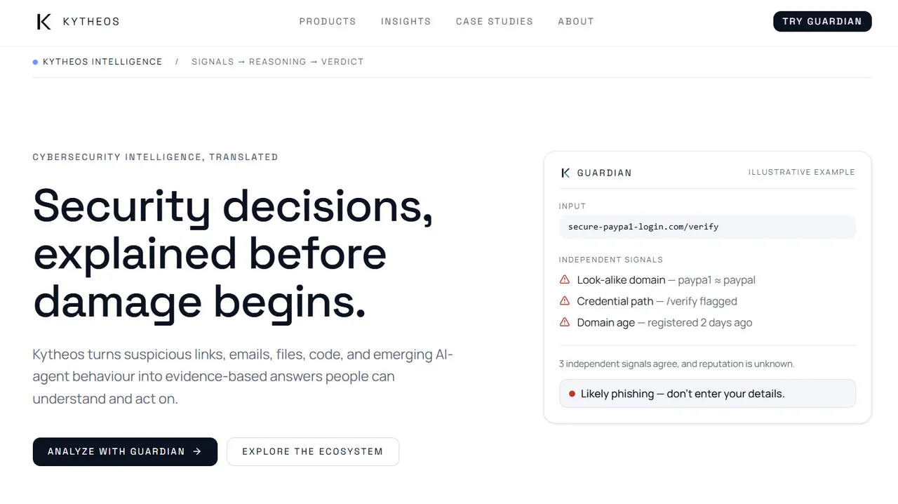 Kytheos product website reference